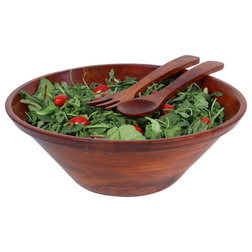 Tropical Serving And Salad Bowls 3-Piece Wood Salad Bowl Set, Large