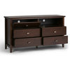 Artisan Solid Wood Bedroom Dresser and Media Cabinet, Medium Auburn Brown
