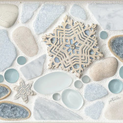 Snowflakes - Blue | Snow Dog Collection - Mosaic Tile