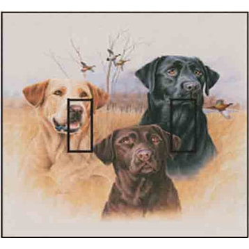Great Hunting Dog Double Toggle Peel and Stick Switch Plate Cover: 2 Units