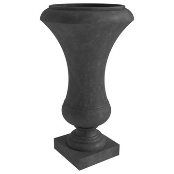 Daisy Fiberstone Urn Planter for Indoor and Outdoor, Black