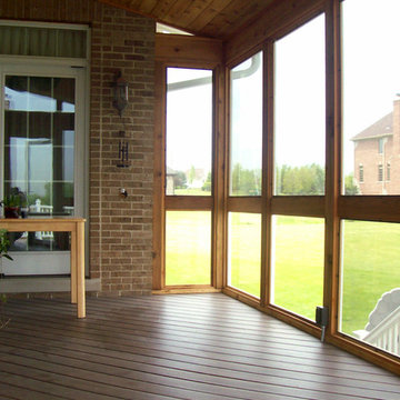 Screen Room with TimberTech Deck & Unilock Patio in Kildeer, IL