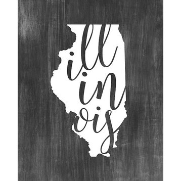 "Home State Typography, Illinois" Woven Blanket 60"x80"