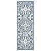 Safavieh Micro-Loop Mlp606M Geometric Rug, Blue/Ivory, 2'3"x7'0" Runner