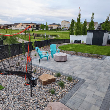 Versatile Backyard Patio with Play Area