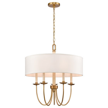 Neville 23'' Wide 5-Light Chandelier Natural Brass