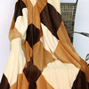 Plaids - Traces of Dreams Soft Coral Fleece Patchwork Throw Blanket 59"-78.7"