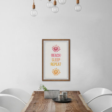 "Beach Sleep Repeat" Framed Painting Print