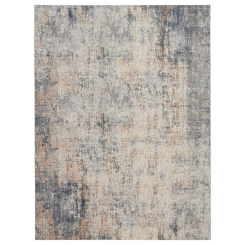 Nourison Rustic Textures 5'3" x Round Grey/Beige Modern Indoor Area Rug