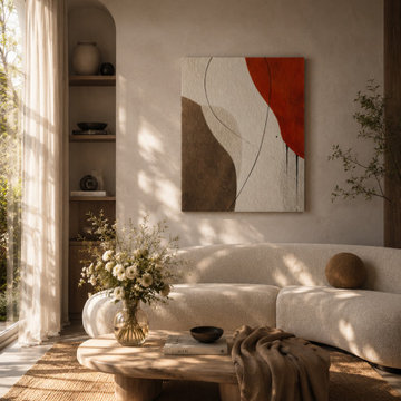 Modern Japandi Interior Styling: Organic Contrast & Warm Tension
