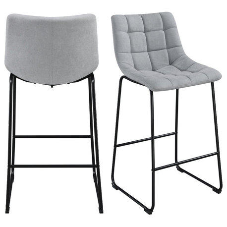 Seth, QSD6099 5B 30" Linen Gray Bar Stool, Set of 2