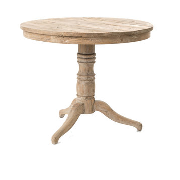 Reclaimed Elm Occasional Round Pedestal Table 35"