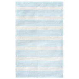 Contemporary Kids Rugs Market Stripes Kids Rug, Baby Blue, 2'8"x4'8"