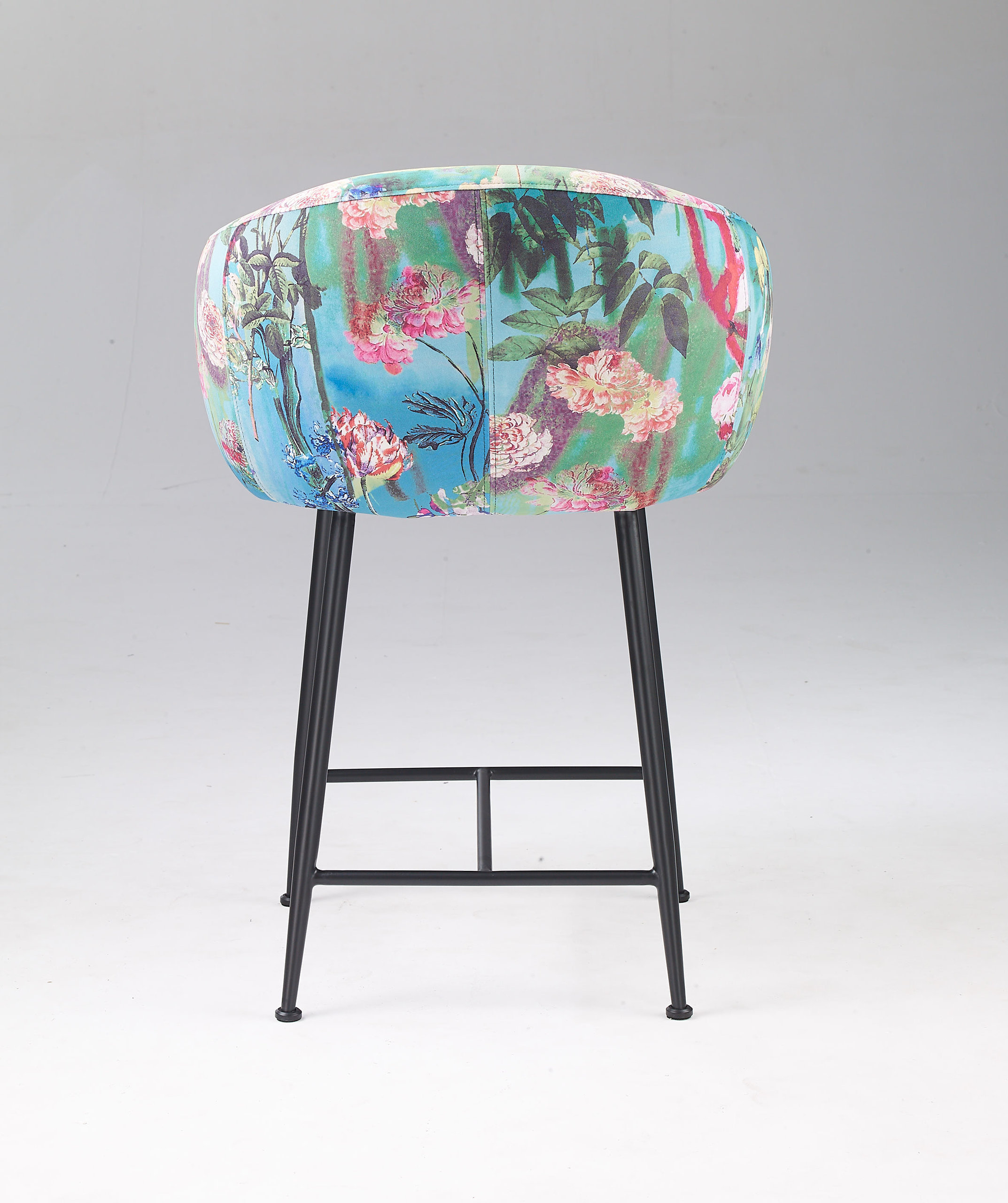 Modrest Roxann Modern Counter Stool, Funky Velvet - Midcentury - Bar ...