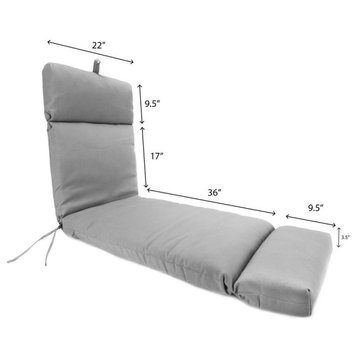 Jordan Manufacturing Outdoor French Edge Chaise Lounge Cushion- CABANA BLACK