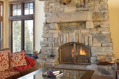 Inspiration for a rustic family room remodel in Other