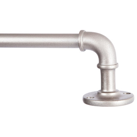 Kenney Adler 5/8" Indoor/Outdoor Rust-Resistant Wrap Around Curtain Rod, Brushed Nickel, 48-84"