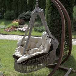 Swing Chair CARTAGENA with wooden frame - Hammocks And Swing Chairs