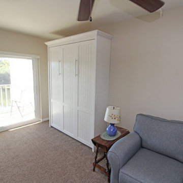 Murphy Wall Bed with Beadboard Panels and Hidden Leg