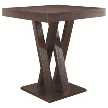 Benzara BM160777 Modern Style Wooden Counter Height Table, Brown