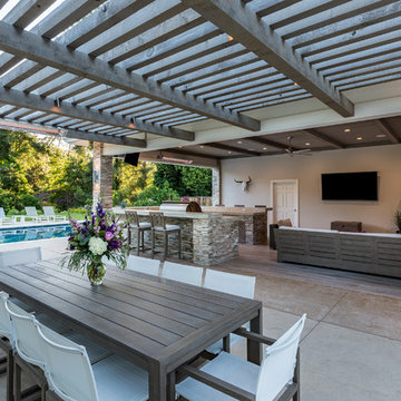 Outdoor Living Space - a Pavilion with an Outdoor Kitchen and Living Room