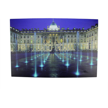 Battery Operated 8 LED England's Somerset House Scene Canvas Wall Hanging
