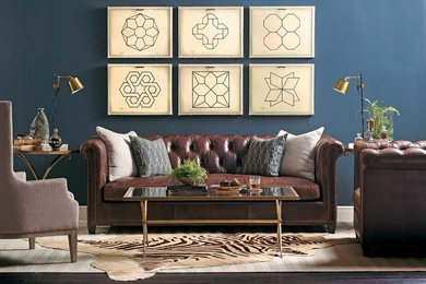 Example of an eclectic living room design in Houston