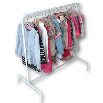 Children's Garment Rack With 10 Black Hangers, Black Hangers