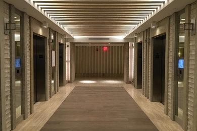 Hallway - coastal hallway idea in Miami