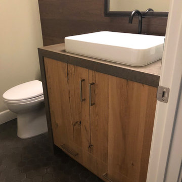 Custom Handcrafted Bathroom Vanity, Modern Design, Natural Wood