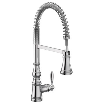 Moen Weymouth 1-Handle Pre-Rinse Spring Pulldown Kitchen Faucet Chrome, S73104
