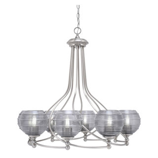 Toltec Lighting 908-DG-615 Capri 8 Light Chandelier with 5 White