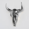 Bison Skull Head Wall Mount, Silver