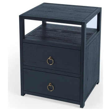 Beaumont Lane Contemporary Navy Wood Nightstand