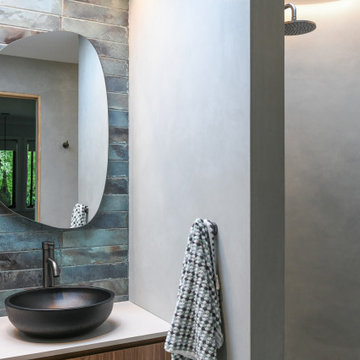 // MOODY AND CURVASCIOUS: FORESTVILLE ENSUITE AND MAIN BATHROOM