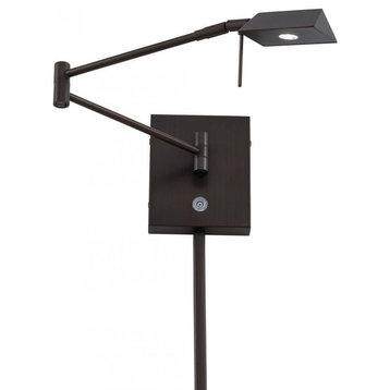 George Kovacs Reading Room 1-Light LED Swing Arm Wall Lamp P4318-647, Bronze