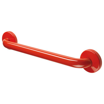 Coated Grab Bar With Safety Grip, ADA - 1 1/4" Dia, Red, 16"