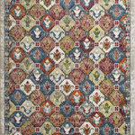 Rugs America - Rugs America Jarden JR10A Transitional Vintage Heirloom Area Rugs, 5'x7' - With its hi-lo, soft-touch pile measuring a plush half-inch thick, this power-loomed rug is not only a pleasure to walk on it also boasts a gorgeous textured appearance. It features a motif of different colored octagons, each one dressed up with a single flower. Constructed from a mix of polypropylene and polyester, this is one home accessory with stylish charm. Features