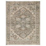 Jaipur Living - Jaipur Living Flynn Hand-Knotted Medallion Gray/Blue Area Rug, 8'x10' - The Salinas collection is punctuated by traditional, intricate details and a soft, hand-knotted wool construction. The neutral Flynn rug combines an ornate center medallion with elegant scrolling accents for a versatile and grounding look. This durable, artisan-made rug boasts a subtle pop of sky blue for a serene color story.