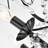 Amorette 5-Light Antique Black Candle Style Crystal Chandelier Fixture Glam