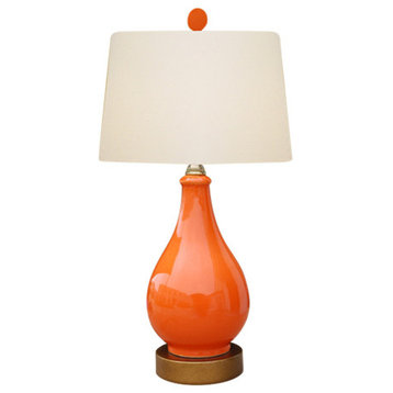 Porcelain Table Lamp, Orange