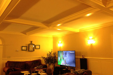 Living room photo in Boston