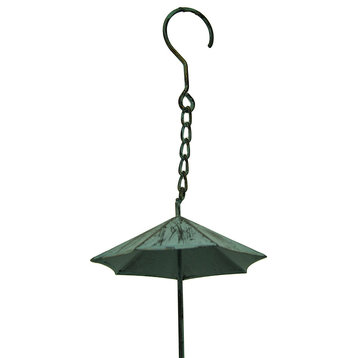 Verdigris Finish Metal Umbrellas Rain Chain w/Attached Hanger 48 Inch