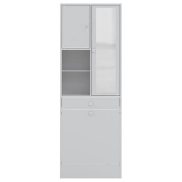 Combi Column With Laundry Compartment, White