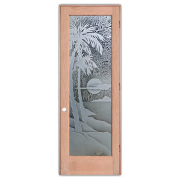 Pantry Door - Palm Sunset - Cherry - 28" x 96" - Knob on Left - Pull Open