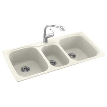 Swan 44x22x9 Solid Surface Kitchen Sink, 1-Hole, Bisque