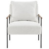 New Pacific Direct Quinton 19.5" Fabric Plywood Accent Arm Chair in Beige