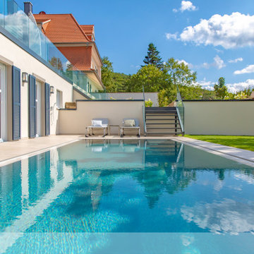 NIVEKO Polystone Überlaufbecken Modell Multi 8,63 x 3,00 x 1,50 m in grau