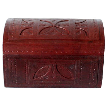 The Garden Mahogany and Leather Decorative Box