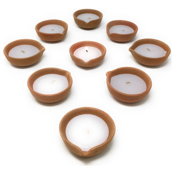5-Hour Candle in Handmade Terracotta Pot by CPAA, Sets of 2 and 9, Set of 9